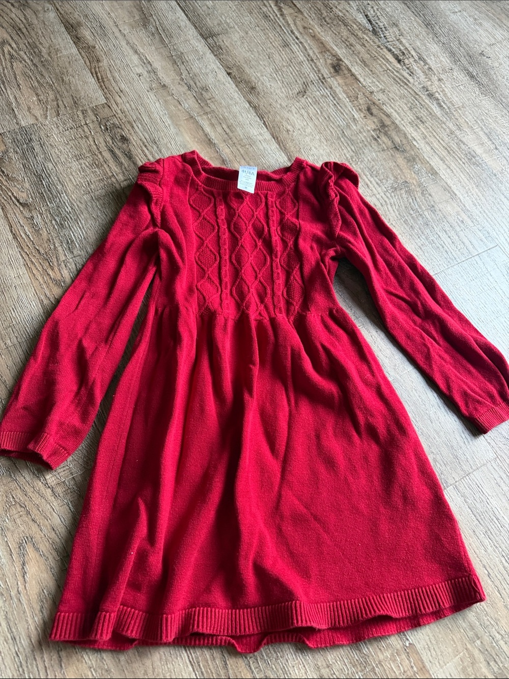 Carter's Red Cable-Knit Long Sleeve Dress for Girls